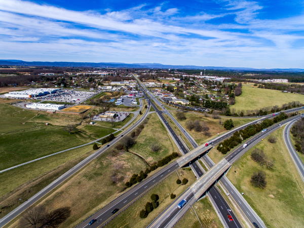 Overhead picture of Fairlawn, Virginia taken from the south